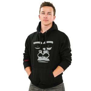 San Diego Zoo Gorilla Shadow Hooded Sweatshirt, Black Classic Pullover, boys L